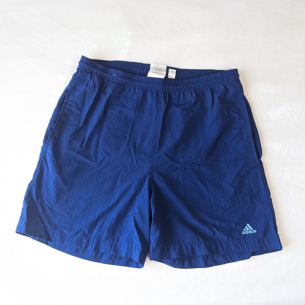 Adidas Men's Blue Swim Trunks Shorts Mesh underwear Pockets stretch Waist